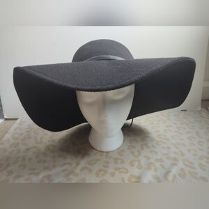 CHATTIES Wide Brim Fashion Floppy Hat Black 60's 70's NICO Brian Jones Sun Soft